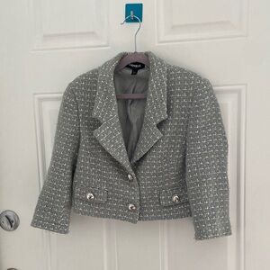 Express Women's Gray cropped Blazer